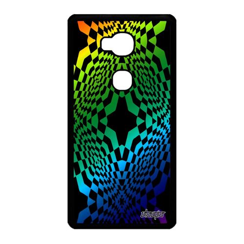 Coque Honor 5x Silicone Illusion D'optique Design Effet Gay Pride Gel Multicolore Vert Mirage Noir Arc En Ciel Geometrie Losage Etui