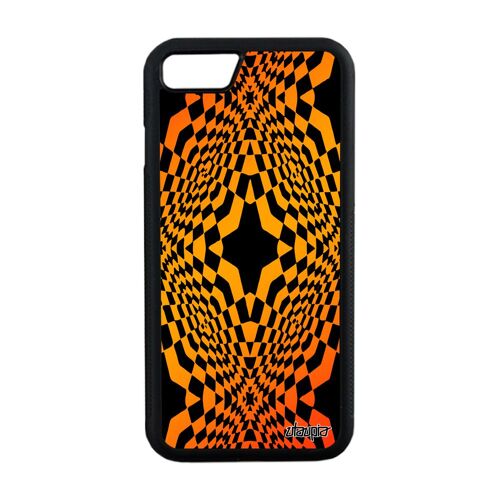 Coque pour iPhone 8 silicone illusion d'optique TPU orange etoile effet magie graphique moderne rigide unique portable case de