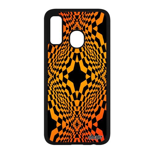Coque A40 Silicone Illusion D'optique Graphique Alu Effet Orange Geometrique Losage Mobile Moderne Case Etoile De Samsung Galaxy