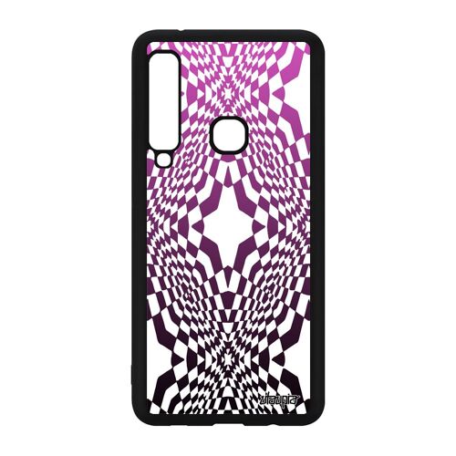 Coque silicone Samsung A9 2018 illusion d'optique graphique antichoc mobile original effet de protection dégradé metal rose galaxy