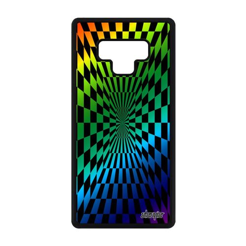 Coque Pour Samsung Note 9 Silicone Illusion D'optique Cover Arc En Ciel Personnalisé Gay Pride Telephone Art Visuel Geometrie Galaxy