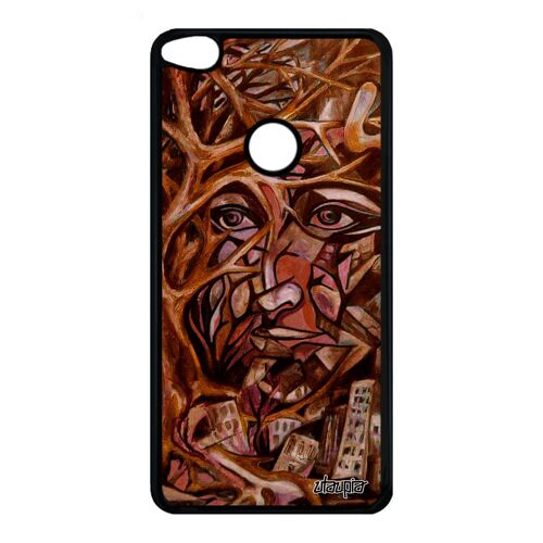 Coque Huawei P9/P8 Lite 2017 Silicone Portrait Street Art Caoutchouc Telephone Original Arbre De Protection Peinture Immeubles Homme