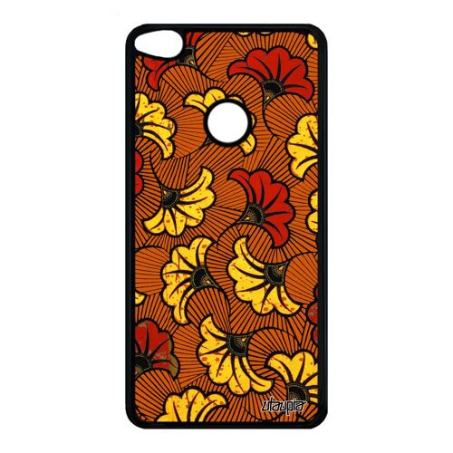Coque silicone de protection Huawei P8/P9 Lite 2017 wax etui coloré tissu pas cher orange 4G afrique ethnique africain fantaisie