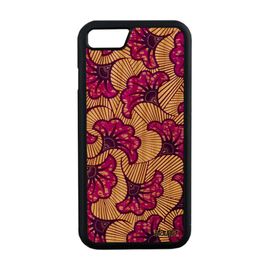 Coque Antichoc Iphone 8 Bois Silicone Wax Smartphone Violet Frêne Imprimé Unique Coloré Afrique Telephone Motif Ethnique Tissu