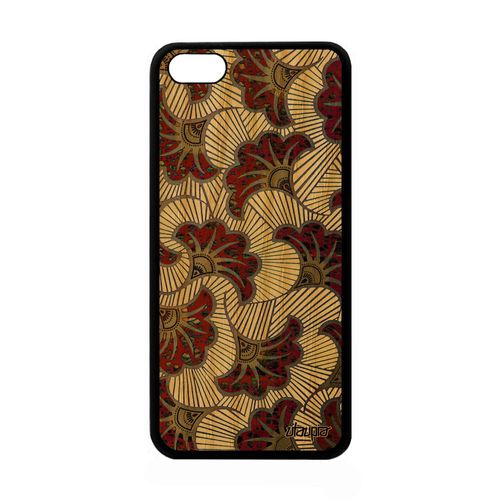 Coque Bois Pour Iphone 5c Silicone Wax Coloré Rouge 8 Go Smartphone Artisanat Imprimé Motif Africain Housse De Made In France Apple