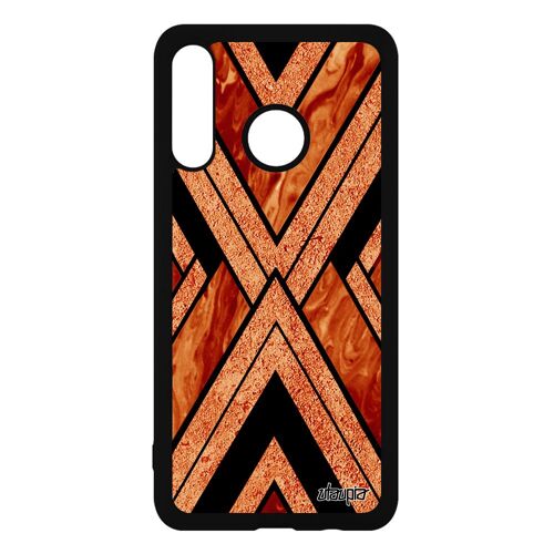 Coque Huawei P30 Lite en silicone marbre pierre orange personnalisé de protection granite fond telephone design housse jolie effet