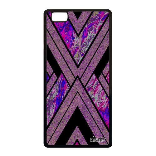 Coque Marbre Huawei P8 Lite 2015 Silicone Contemporain Texture Case Metal Original Housse Design Solide Violet Gel Granite Triangle