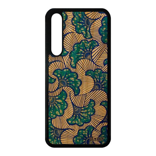 Coque Huawei P20 Pro en bois silicone wax imprimé afrique bleu coloré personnalisé motif de protection tissu africain telephone TPU