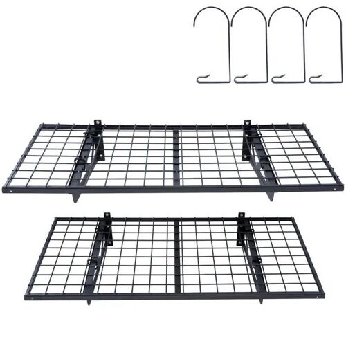 Étagères De Rangement-Duoku-Pour Garage 4 X 2 Pi-Lot De 2-Étagères Flottantes De Rangement Pour Garage À Fixation Murale Robust
