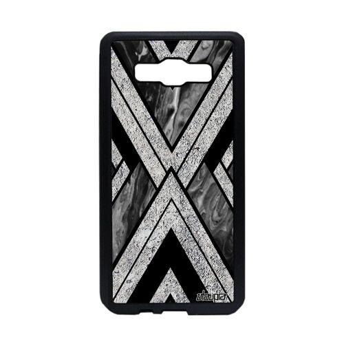 Coque marbre de protection pour Galaxy A5 2015 en silicone etui fond triangle matiere motif 4G geometrie effet gris design Samsung