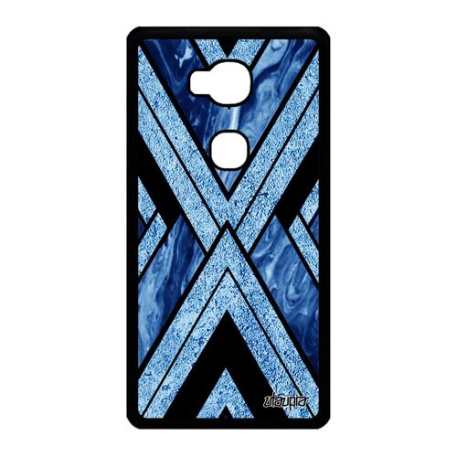 Coque marbre Honor 5X silicone portable geometrique smartphone forme case telephone granite texture coloré matiere motif bleu design