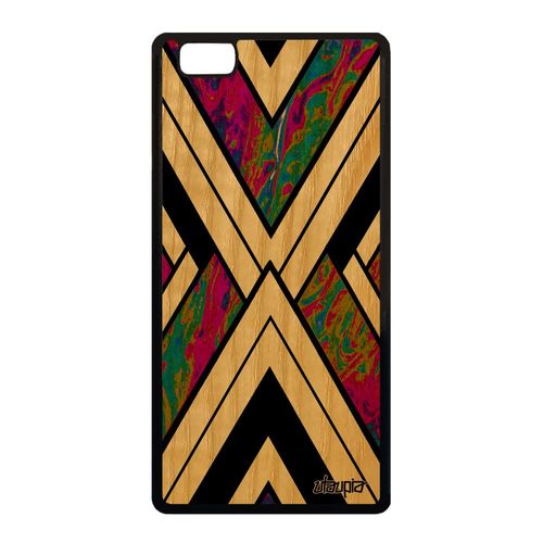 Coque Silicone Marbre Huawei P8 Lite 2015 En Bois Violet Design Moderne Contemporain Motif Granite De Protection 4g Effet Fond Etui