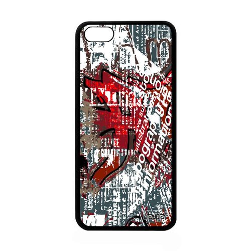 Coque Apple Iphone 5c Silicone Street Art Antichoc Coloré Motif Graffiti Cover Peinture Tpu Texture Telephone Marron Ecriture Tagué