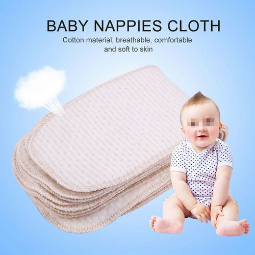 10 Pcs/Lot Respirant Coton Bébé Couches Nouveau-Né Réutilisable Lavable Insert Couche Tissu