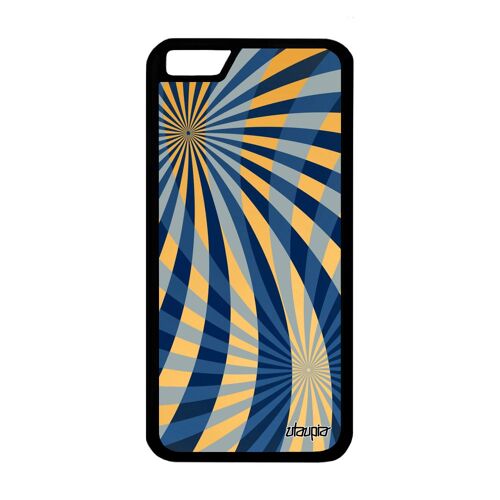 Coque illusion d'optique iPhone 6 6S en silicone soleil motif design 128 Go texture antichoc bleu coloré etui geometrique