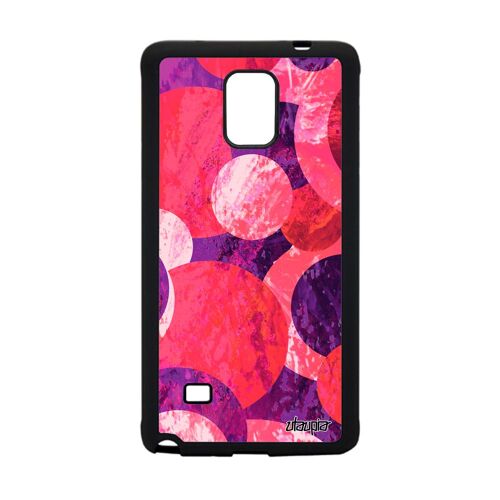 Coque peinture abstrait Note 4 en silicone ronds mobile telephone noir geometrique jolie design motif galaxie violet Samsung galaxy