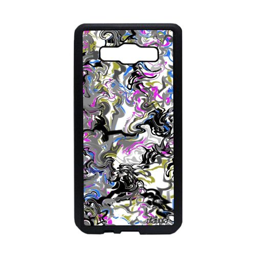 Coque Pour Samsung A5 2015 Silicone Marbre Fantaisie Forme Rigide Peinture Noir Original Telephone Motif Violet Coloré Design Galaxy