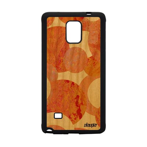 Coque Samsung Note 4 En Bois Silicone Peinture Abstrait Artistique Sphere Design Geometrique Cover Fond Jolie Rigide Motif De Galaxy