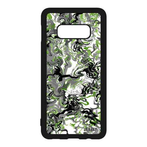 Coque Marbre Samsung Galaxy S10e Silicone Vert Original Design Fond Telephone Effet Forme Aluminium Mobile Noir Solide Ondulé Motif