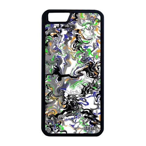 Coque Iphone 6 6s Plus En Silicone Marbre Gris Forme Effet Motif Original Telephone Metal 4g Portable Peinture Ondulé Antichoc