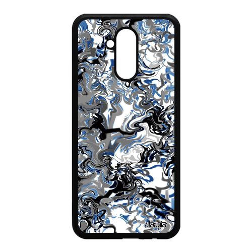 Coque Marbre Antichoc Pour Huawei Mate 20 Lite Silicone Texture Pas Cher Forme Coloré Bleu Personnalisé Original Motif Alu Fantaisie