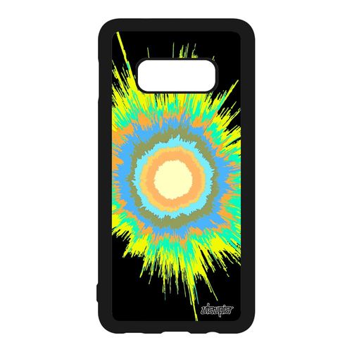 Coque Samsung Galaxy S10e En Silicone Explosion Texture Coloré Design Case Etui Espace Motif Jaune Soleil Galaxie Modern Original