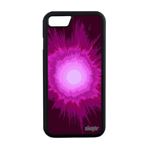 Coque silicone pour iPhone 8 explosion etui 4G fond effet univers 32 Go cover tendance design galaxie rose soleil case motif