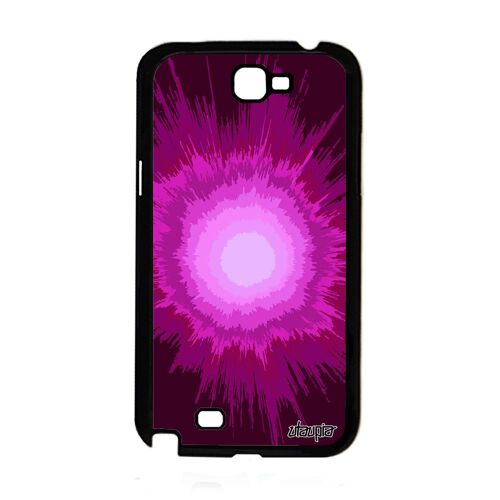 Coque silicone rigide pour Galaxy Note 2 explosion antichoc rose galaxie tendance housse solide fond soleil design original Samsung