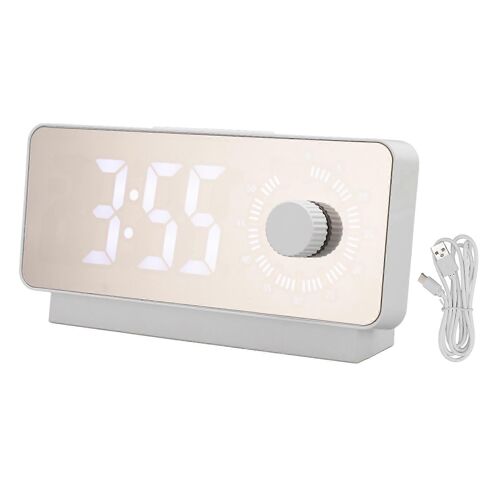 Réveil Numérique Rechargeable Led Miroir Réveil -10c ?50c Température Compte À Rebours Pour Chambre À Coucher Bureau Cuisine Voiture