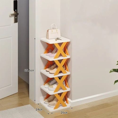 Étagère À Chaussures Simple À 5 Niveaux,Multi-Pliante,Peu Encombrante,Organisateur De Maison,Multifonctionnel,Rangement Économique - Type 5 Layers Orange