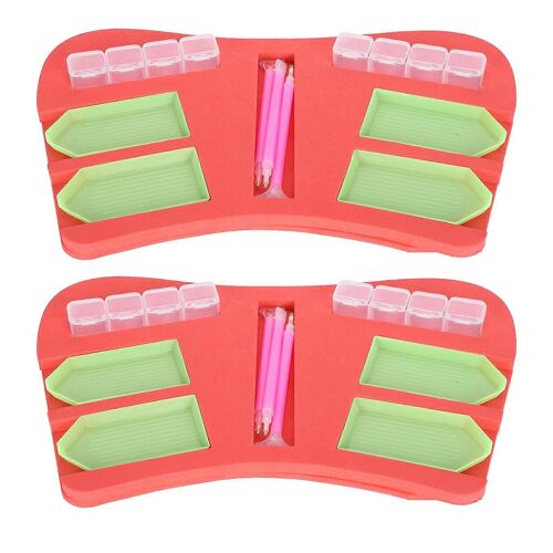 2 Set Diamant Peinture Accessoires Plateau Organisateur Titulaire Multi ? Kit D'outils Pour Stylo Conteneur Par Lots