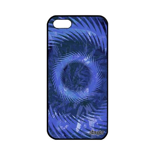 Coque Apple Iphone 5 5s Se Silicone Mandala Original Smartphone Telephone Coloré Cercle De Protection Gel Case Texture Bleu Floral