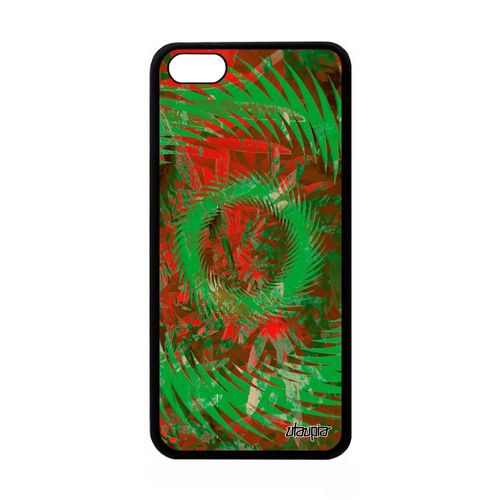 Coque En Silicone De Protection Iphone 5c Mandala Jolie Effet Housse 4g Fond Vegetal Motif Souple Sphère Design Rouge Apple