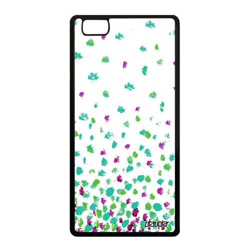Coque silicone P8 Lite 2015 confettis pois vert etui fond jolie effet motif ALE-L21 petales portable design romantique de Huawei