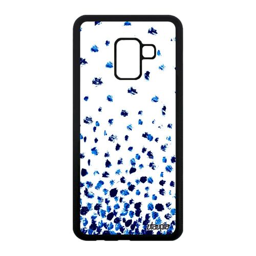 Coque De Protection A8 2018 En Silicone Confettis Pois Design Original Unique 4g Texture Bleu Motif Coloré Antichoc Samsung Galaxy