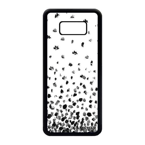 Coque silicone pour S8 Plus confettis pois gris telephone motif effet caoutchouc pas cher personnalisé fond petales Samsung galaxy