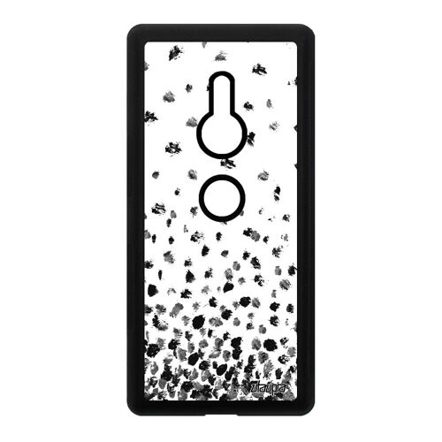 Coque Sony Xperia XZ2 en silicone confettis pois antichoc romantique design personnalisé fond petales effet gris housse jolie motif