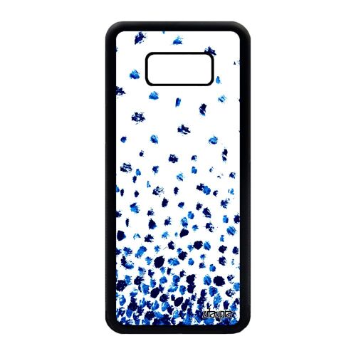 Coque pour S8 Plus silicone confettis pois romantique rigide design coloré telephone antichoc petales bleu motif case Samsung galaxy