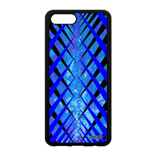 Coque En Silicone Design Carreau Honor View 10/V10 Losange Bleu Noir Original Tartan Motif Geometrie Housse Mobile Texture Coloré