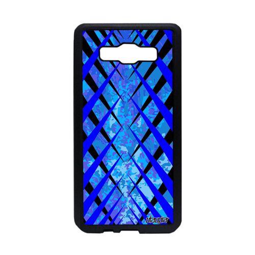 Coque pour Samsung A5 2015 silicone design carreau geometrie bleu tartan losange housse texture telephone original souple de galaxy