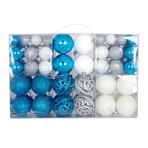 100pcs Boule de Noël Rouge Vert Or Coffret Cadeau Set Arbre de Noël Accessoires Perles Coffret Cadeau Noël Pendentif