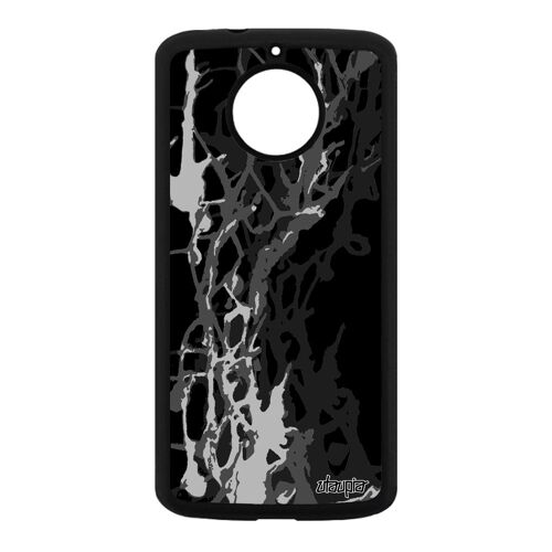 Coque Moto E4 Plus Silicone Peinture Moderne Abstrait Original 4g Texture Gel Xt1776 Design Motif Noir Decoratif Fond Metal Motorola