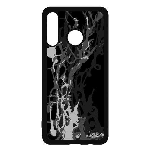 Coque Silicone P30 Lite Peinture Moderne Motif Decoratif Texture Gris Etui Rigide Fond Antichoc Original De Made In France Huawei