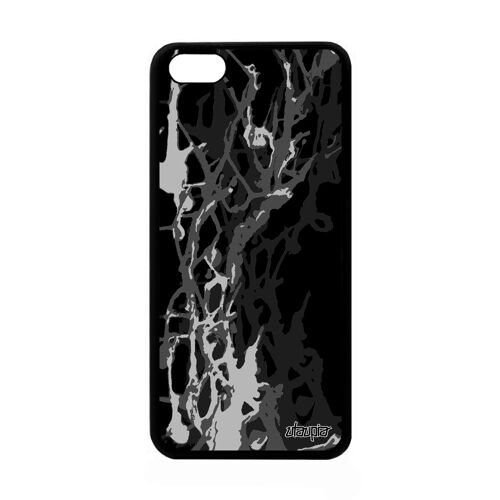 Coque En Silicone Pour Iphone 5c Peinture Moderne Cover Rigide Original Design Fond Gris Motif Abstrait Housse De Protection Apple