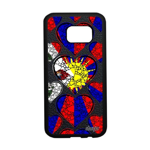 Coque Drapeau Tibet Tibetain Samsung S7 En Silicone Telephone Motif Zen I Love Coeur Bouddhisme Asie De Protection Smartphone Galaxy