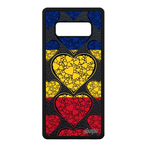 Coque Samsung Galaxy Note 8 Silicone Drapeau Roumanie Roumain Foot Antichoc I Love Coeur Football Rigide Coupe Du Monde Portable Jo