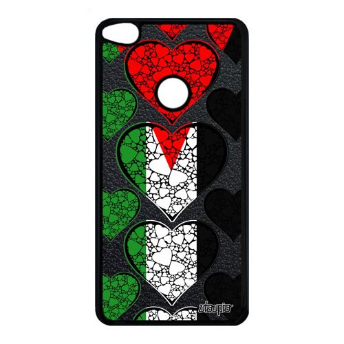 Coque P8/P9 Lite 2017 silicone drapeau palestine palestinien smartphone foot basket bumper coeur PRA-LX1 noir I love case jo Huawei