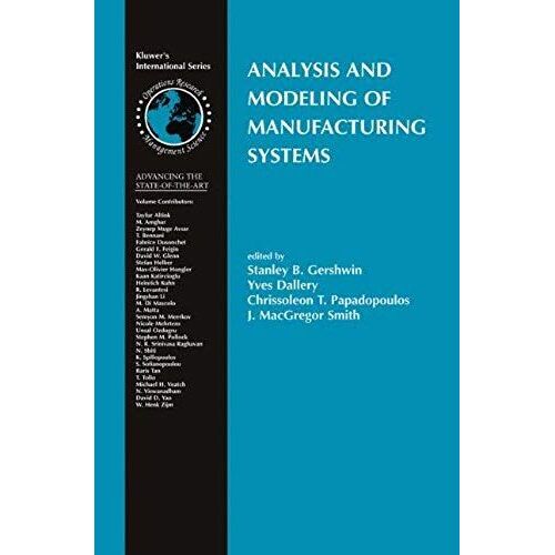 Analysis And Modeling Of Manufacturing Systems
