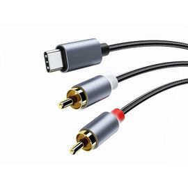 USB C à 2 RCA câble Audio Type C à 2 mâle Y RCA Splitter 3Meter