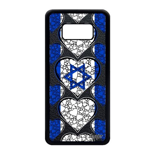 Coque pour Samsung Galaxy S8 silicone drapeau israel israelien personnalisé I love noir basket foot case solide jeux olympiques jo